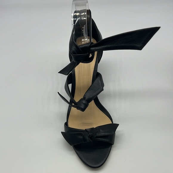 Alexandre Birman - Lolita Giana Anabela Black Leather Bow Embellished Wedge 38 - Picture 3 of 15